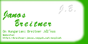 janos breitner business card